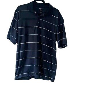George Mens Navy Shadow Stripe Polo Shirt M 38-40 100% Polyester